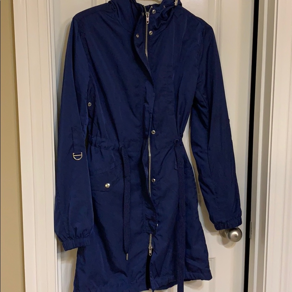 Navy rain jacket